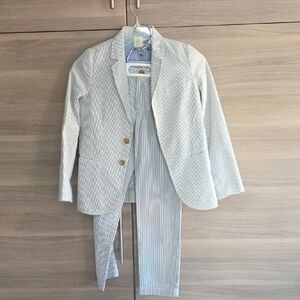 Crewcuts Blue and White Striped Kids Suit Set